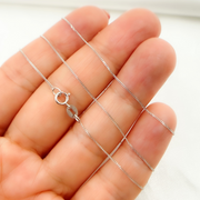 14k Solid White Gold Curb Chain